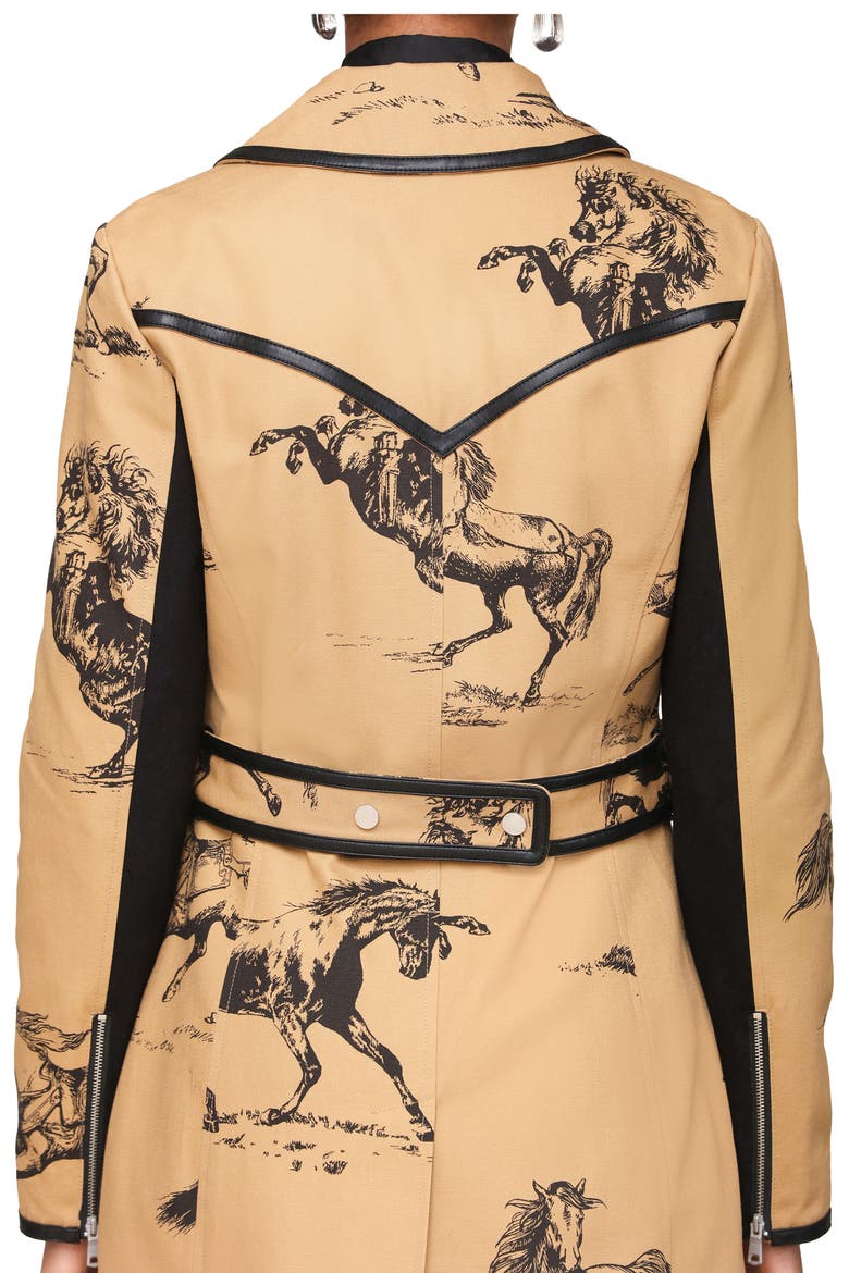 Western Print Zip Front Jacket, Alternate, color, CAMEL