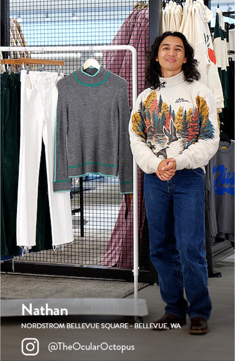 Contrast Trim Mock Neck Sweater, sales video thumbnail