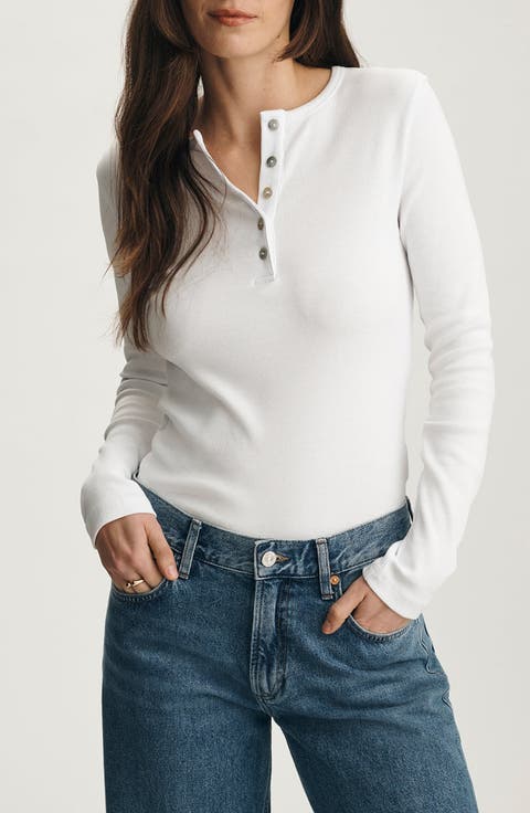 Stretch Cotton Rib Henley