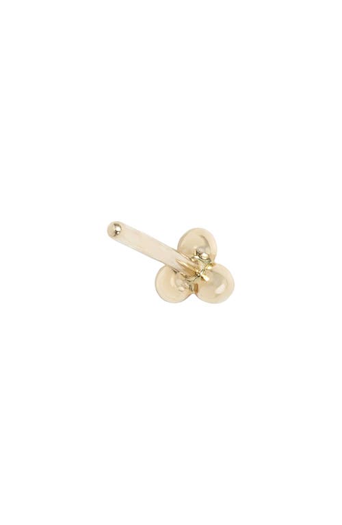 Maria Tash Three Ball Trinity Single Stud Earring In 14k Yellow Gold