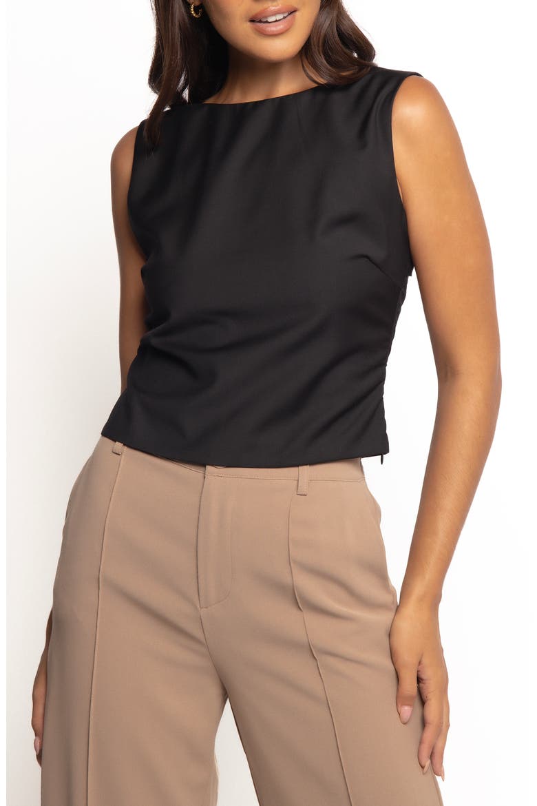 Janaina Open Back Woven Tank, Main, color, BLACK