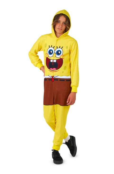 Kids' Sponge Bob® One-Piece Hooded Jumpsuit (Big Kid)