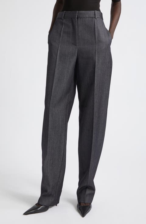 Denim Look Wool Twill Fittined Trousers