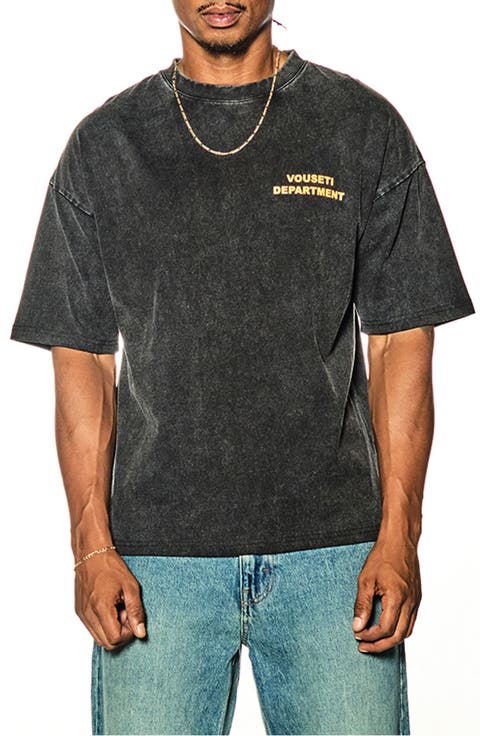 Department Oversize Stonewashed Cotton Graphic T-Shirt