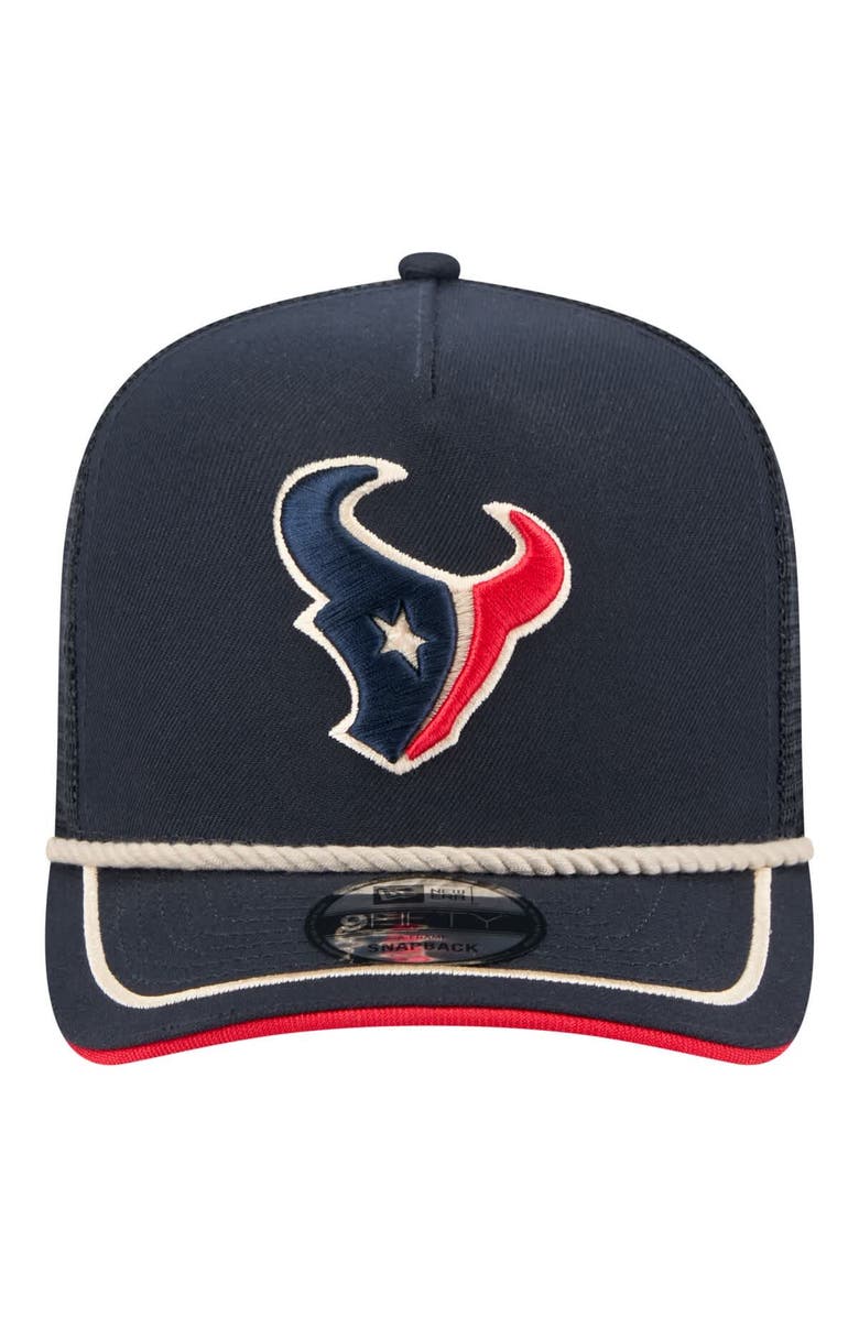 New Era Men's New Era Navy Houston Texans Vintage Team Rope A-Frame Trucker 9FIFTY Snapback Hat, Alternate, color, 