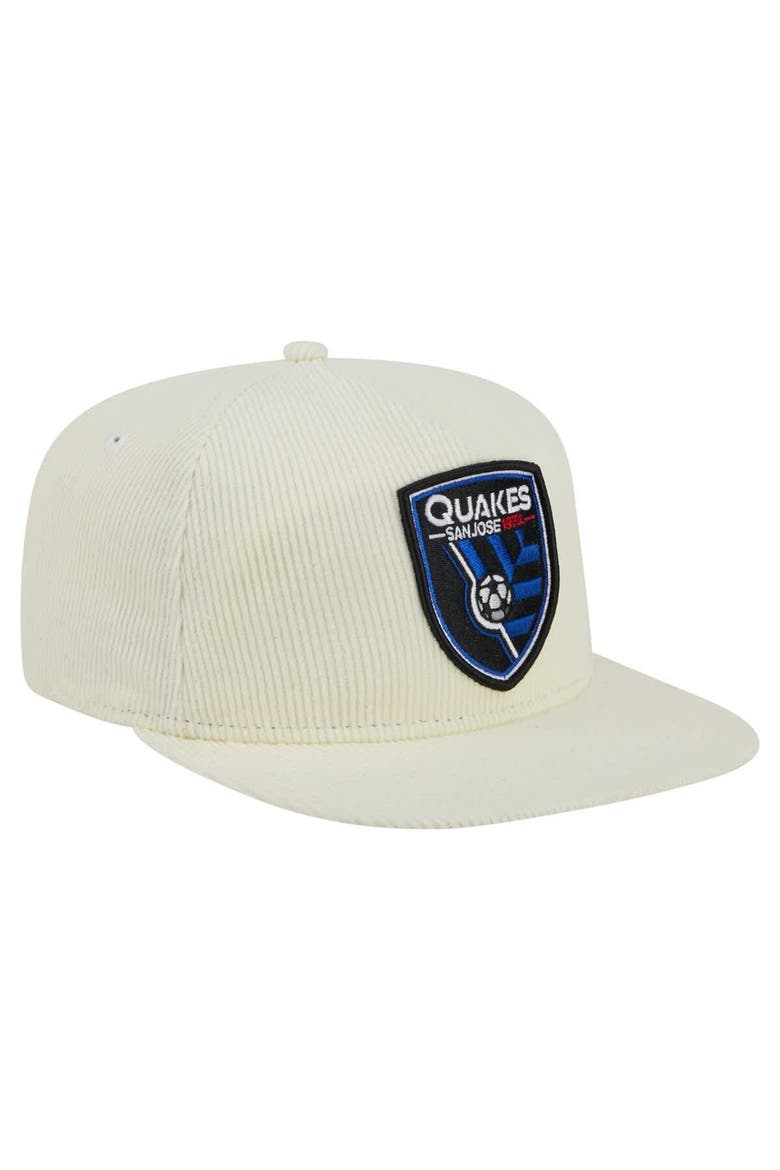 Men's New Era  Cream San Jose Earthquakes 2025 Kickoff Snapback Golfer Hat, Alternate, color, Cream
