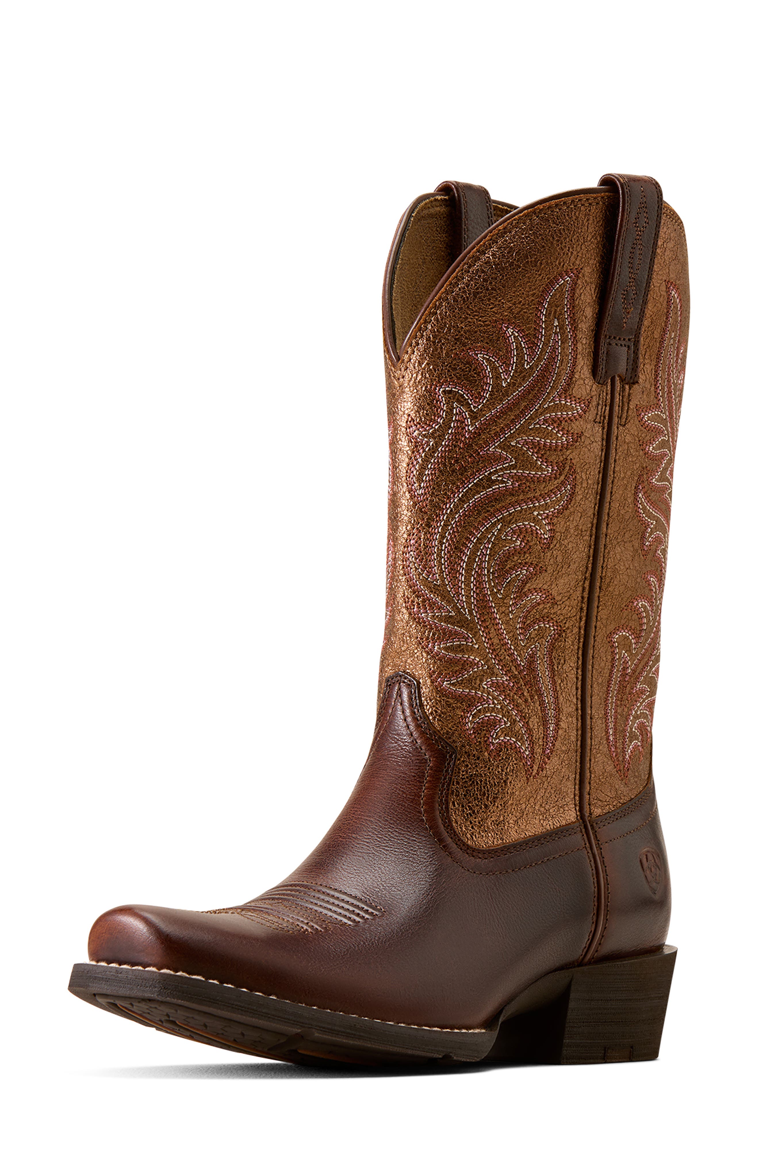 Round Up Narrow Cutter Toe Western Leather Boot, Alternate, color, ESPRESSO