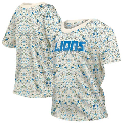 Women's New Era Cream Detroit Lions Glam Game Floral T-Shirt