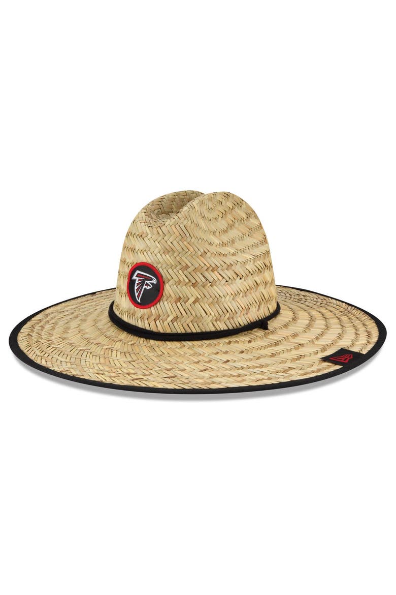 Men's New Era Natural Atlanta Falcons NFL Training Camp Official Straw Lifeguard Hat, Main, color, Natural