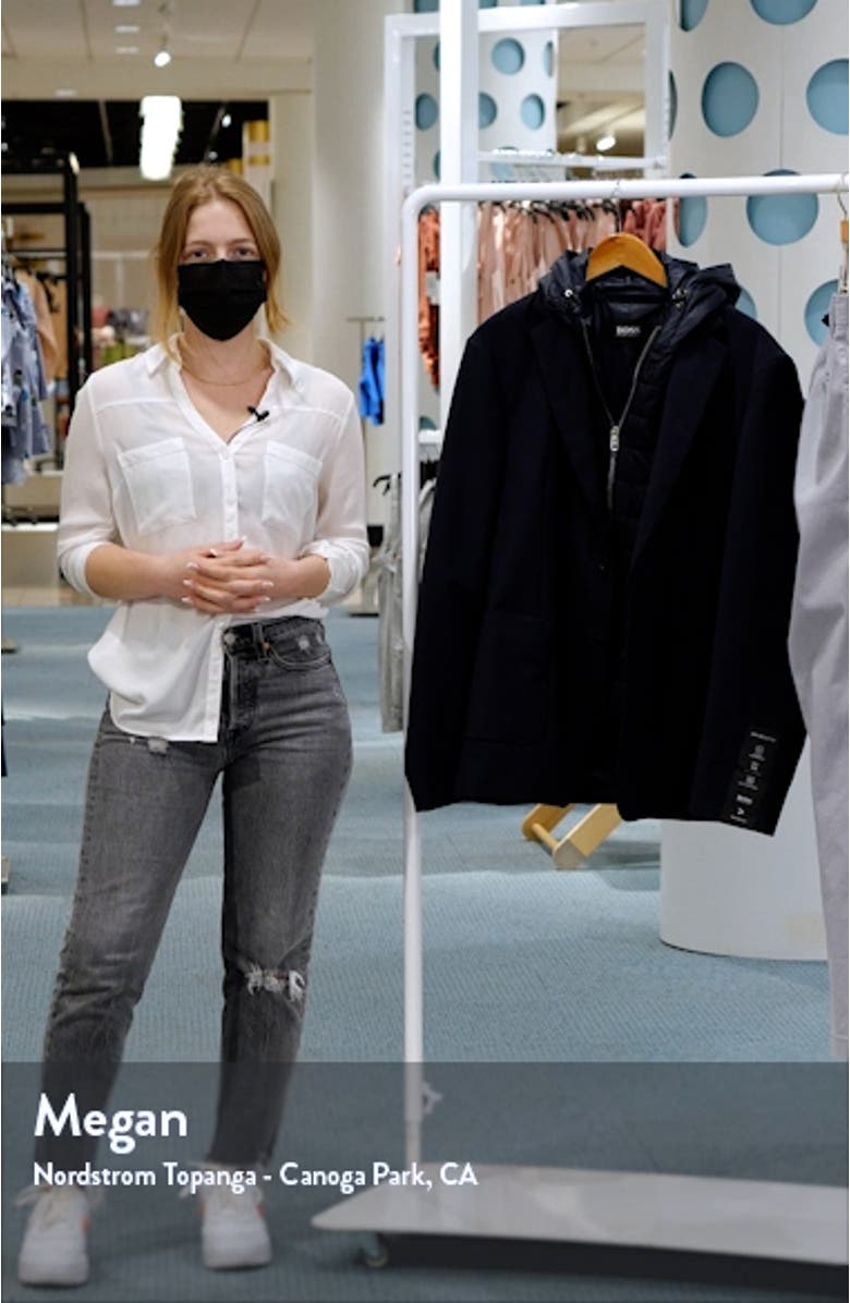 Hanry Wool Blend Blazer with Hooded Bib, sales video thumbnail