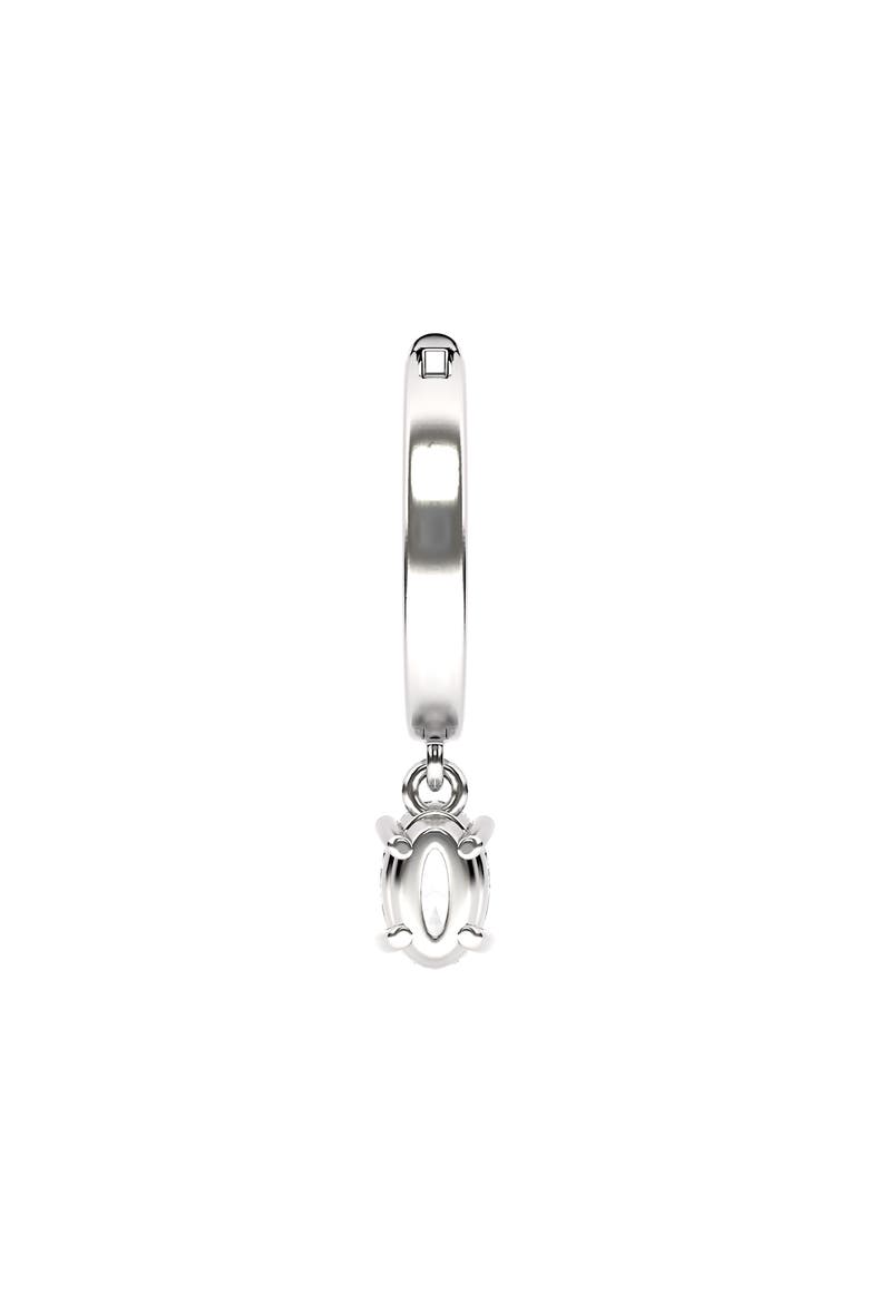 Lab Created Diamond Drop Huggie Hoop Earrings, Alternate, color, 18K WHITE GOLD