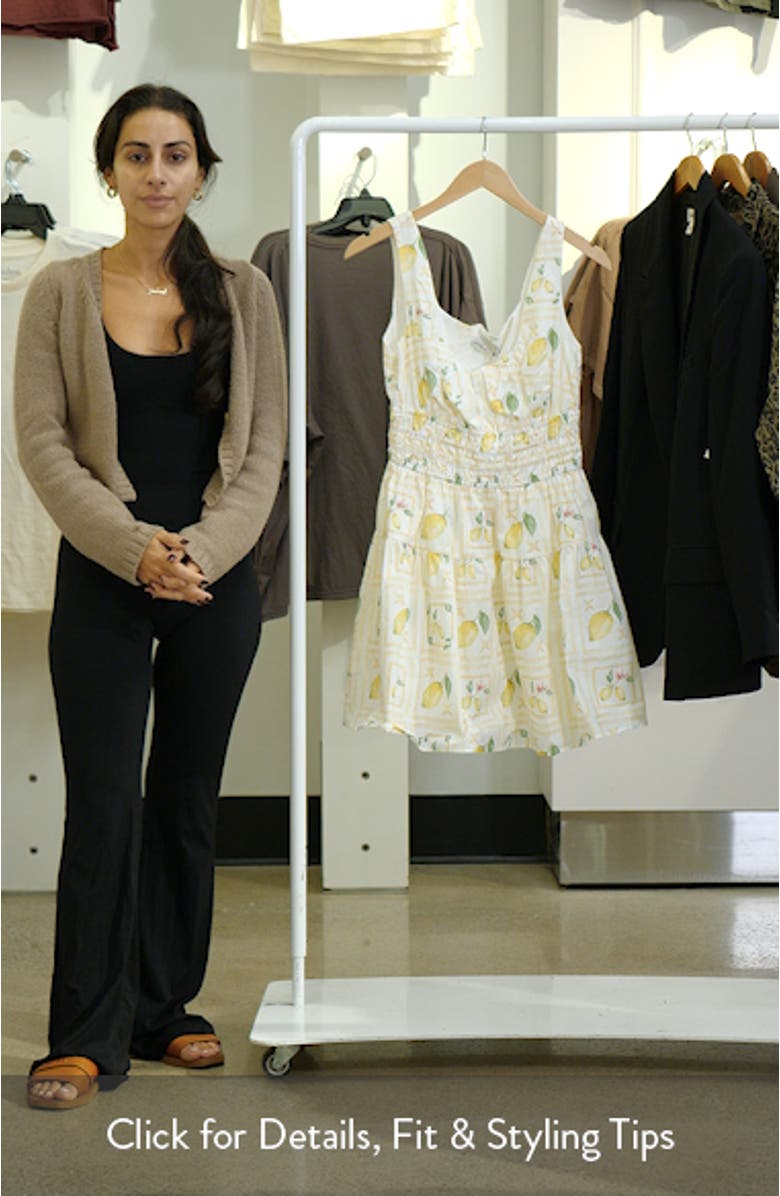 Cintrico Lemon Print Cotton Minidress, sales video thumbnail