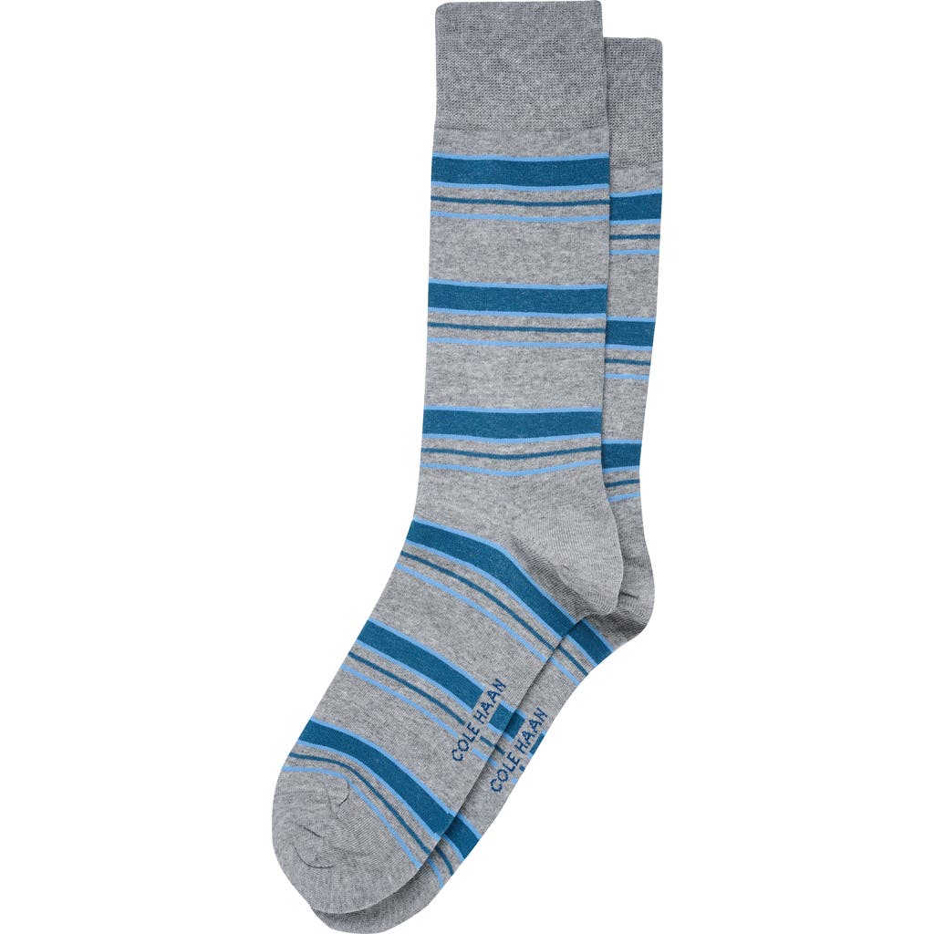 Cole Haan Stripe Dress Socks In Gray