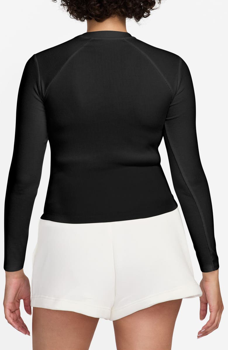 Nike Chill Raglan Sleeve Rib & Jersey Top, Alternate, color, Black/ Sail