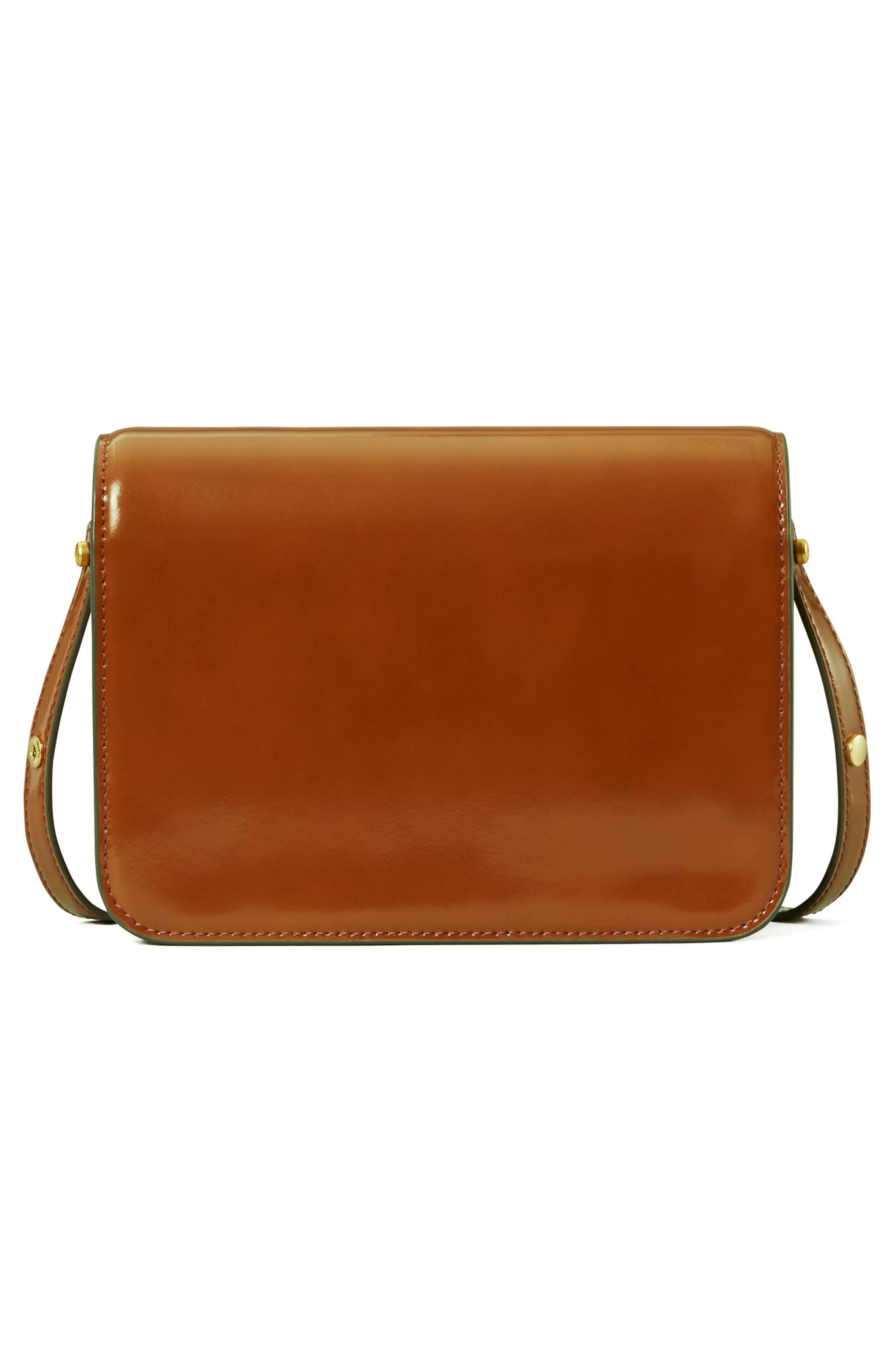 Tory Burch Robinson Spazzolato Leather Shoulder Bag, Alternate, color, Dark Sienna