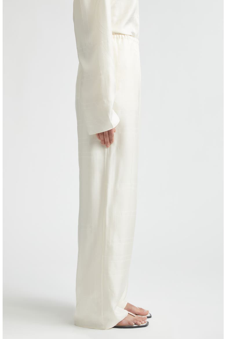 Monogram Organic Silk Pajama Pants, Alternate, color, CREAM