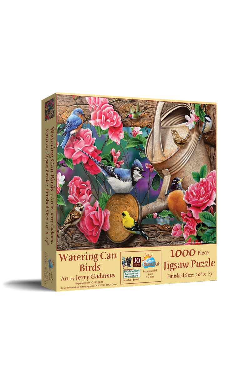 Sunsout Watering Can Birds 1000 piece Jigsaw Puzzle for Adults, Main, color, Multicolor