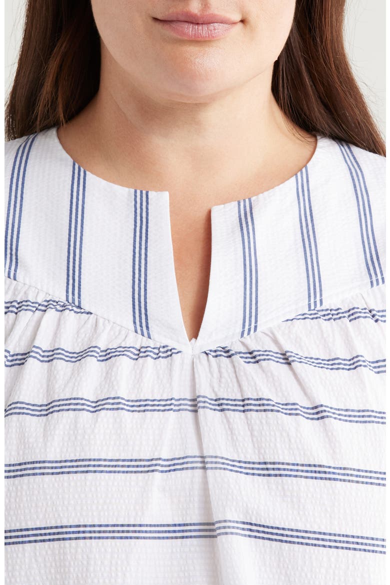 Elexis Stripe Tunic Top, Alternate, color, WHITE NAVY STRIPES