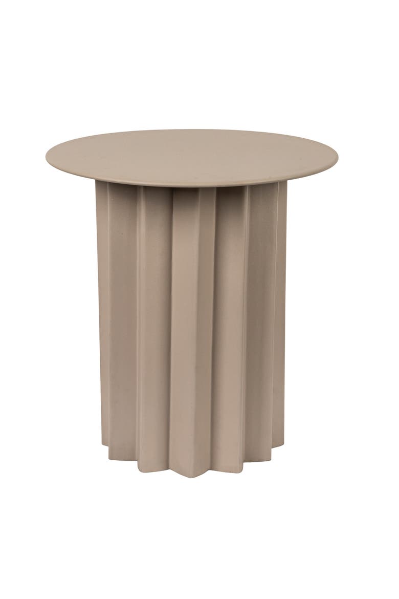 Pleated Metal Side Table, Beige, Main, color, Beige
