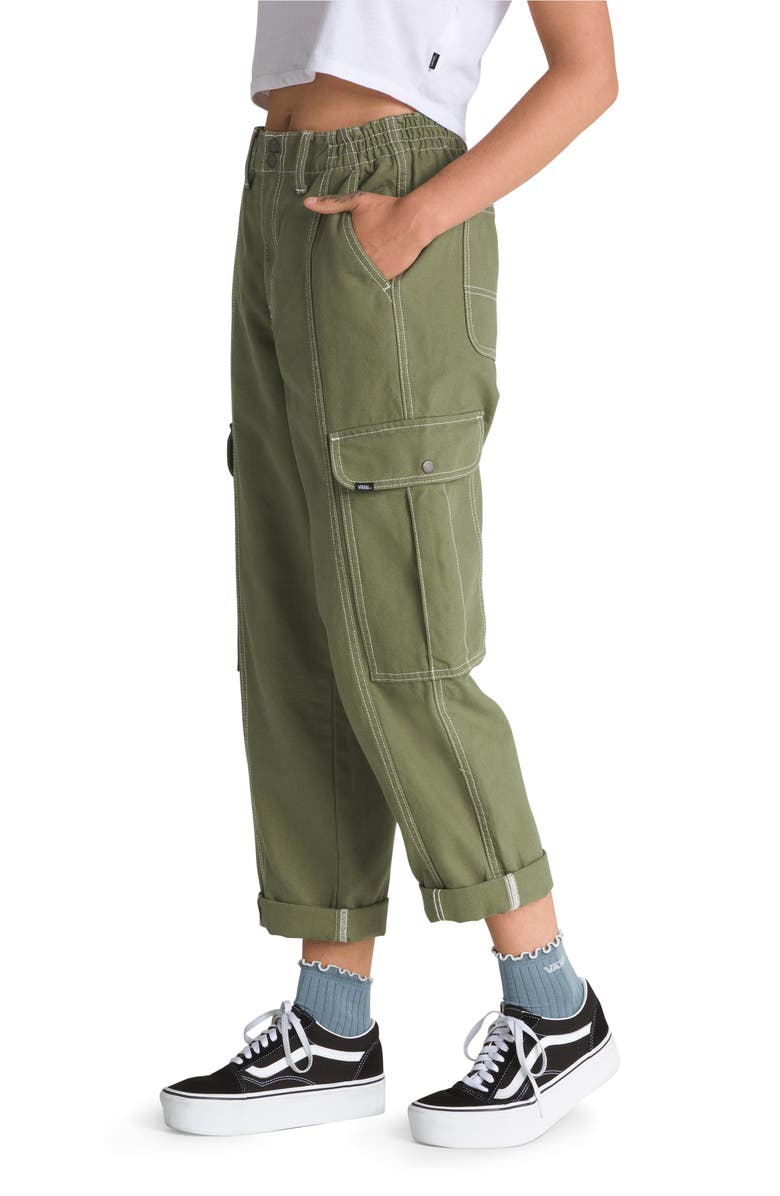 Vans Sidewalk Wide Leg Crop Cargo Pants, Alternate, color,