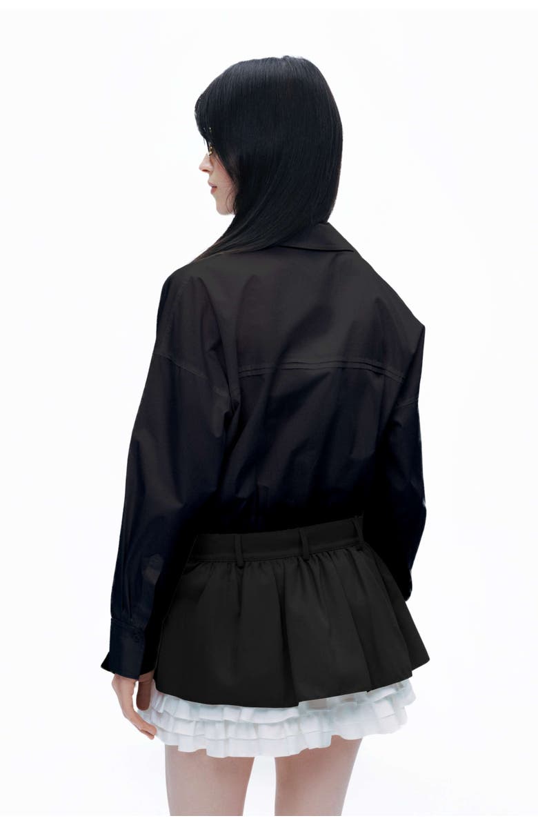 Nocturne Black Shirt Collar Bodysuit, Alternate, color, 