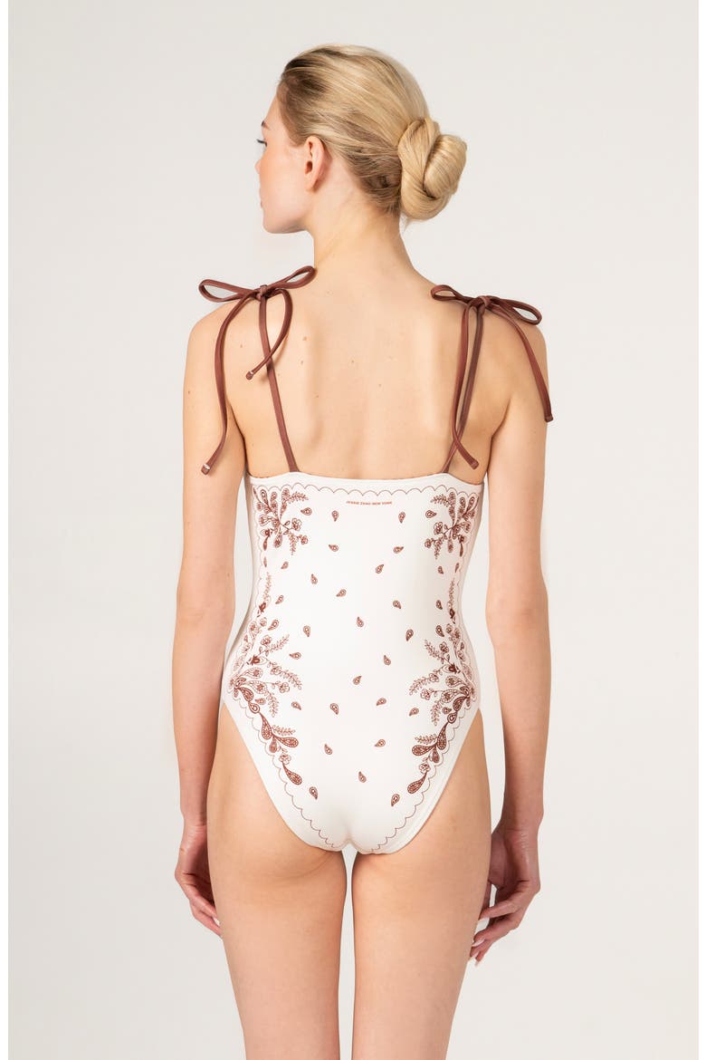 Ivory Safari Reversible One Piece Swimsuit, Alternate, color, white