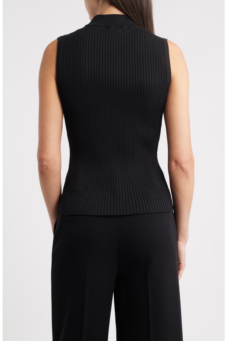 The Suri Sleeveless Mock Neck Rib Top, Alternate, color, NOIR
