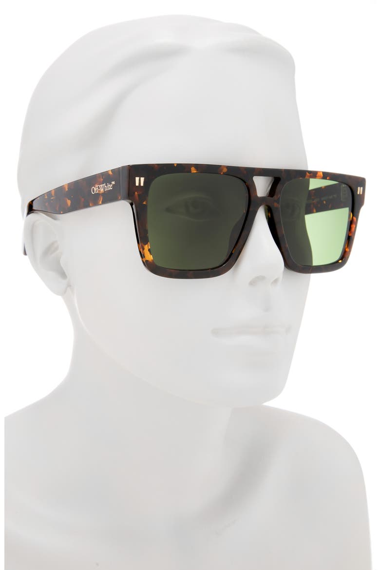 56mm Springfield Shield Sunglasses, Alternate, color, BROWN HAVANA/ GREEN