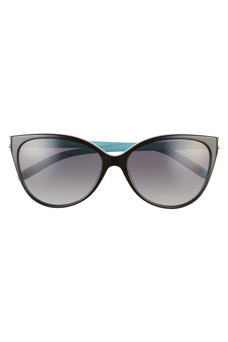 58mm Polarized Cat Eye Sunglasses, Alternate, color, BLACK/ BLUE/ BLACK GRADIENT