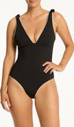 Sea Level Babylon Knotted Strap One-Piece Swimsuit