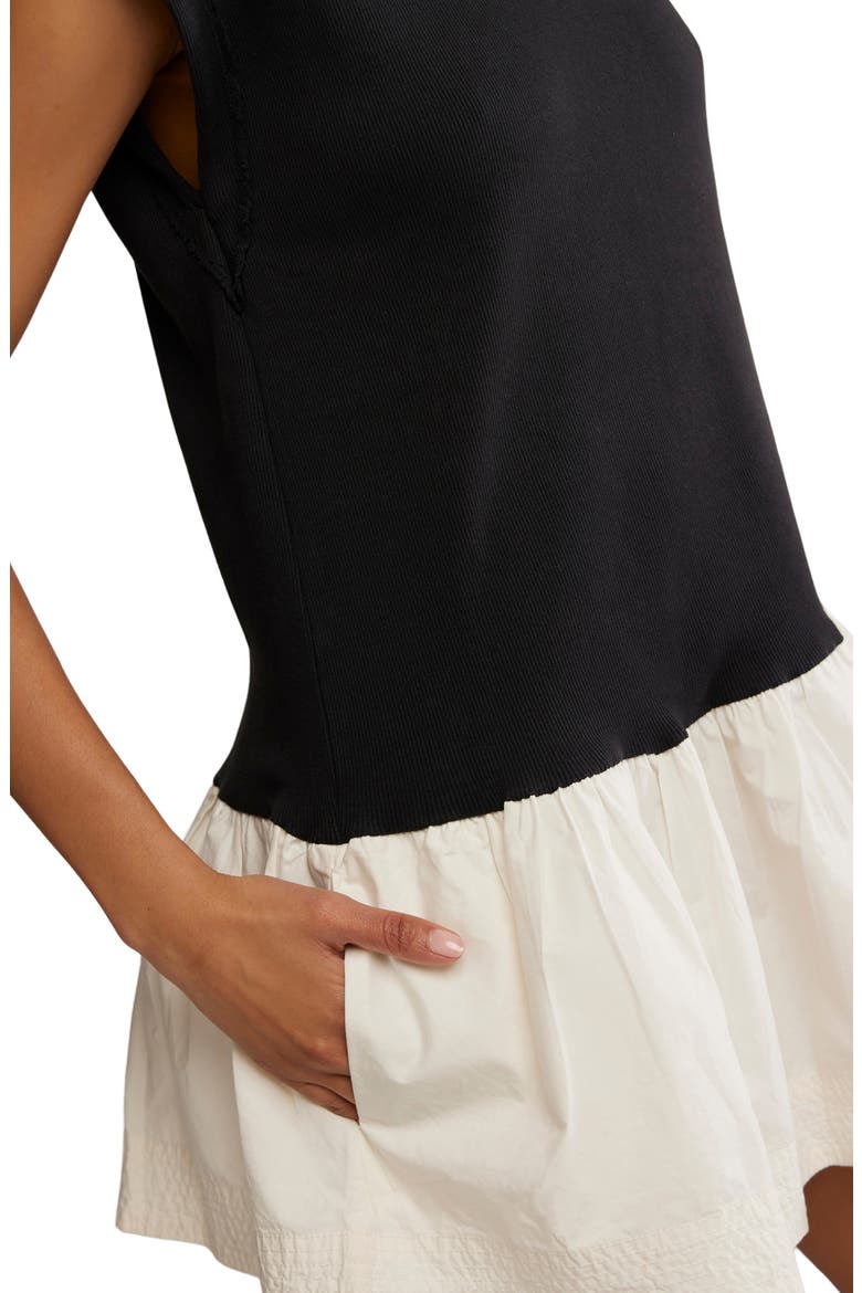 Enya Mixed Media Minidress, Alternate, color, BLACK COMBO