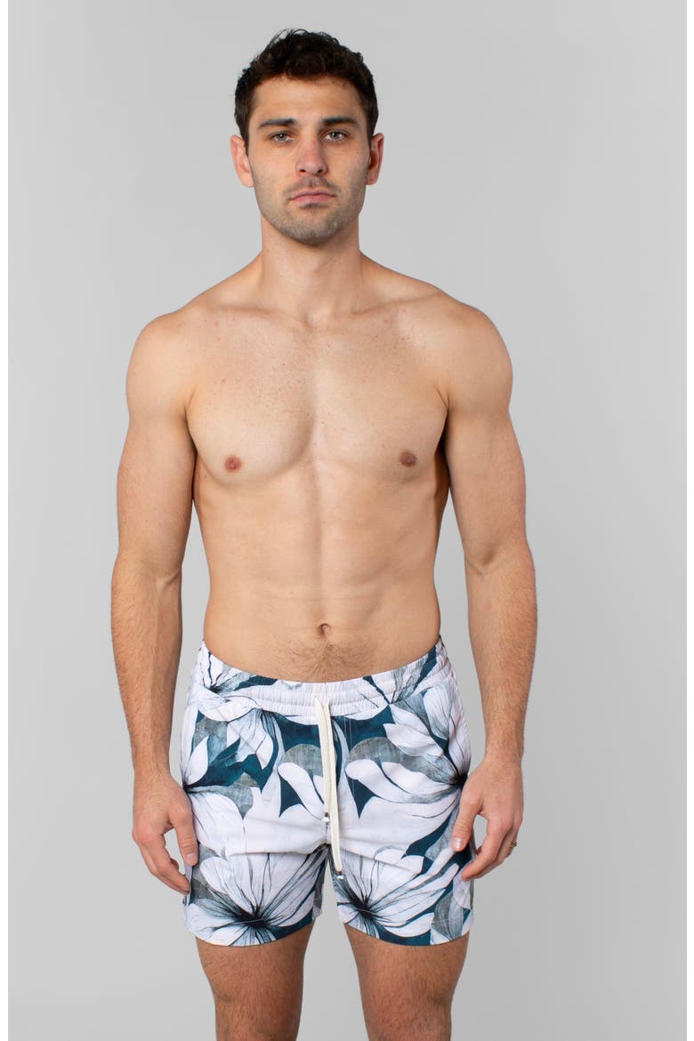 White Lotus Swim Trunk, Alternate, color, White Lotus