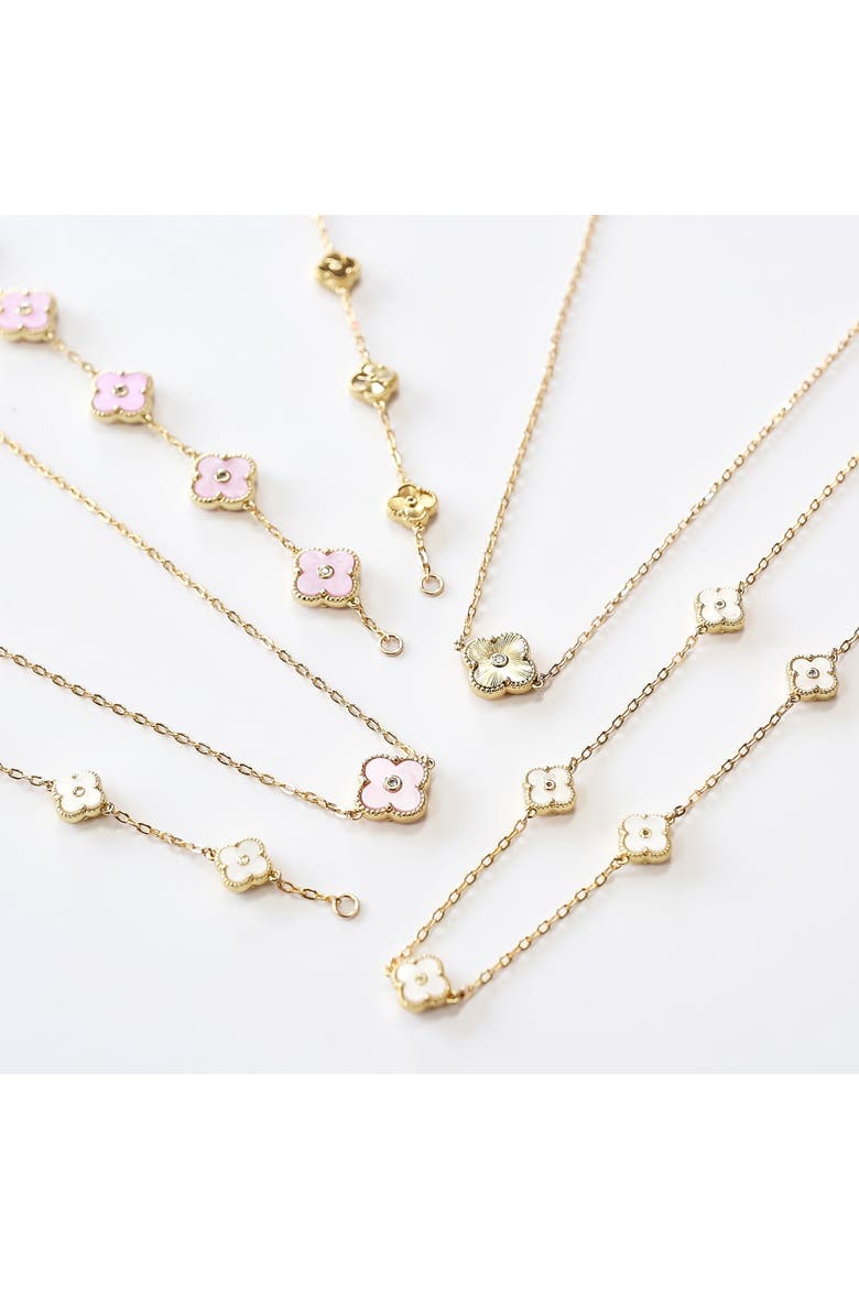 Arden Gold Clover Necklace, Alternate, color, Gold