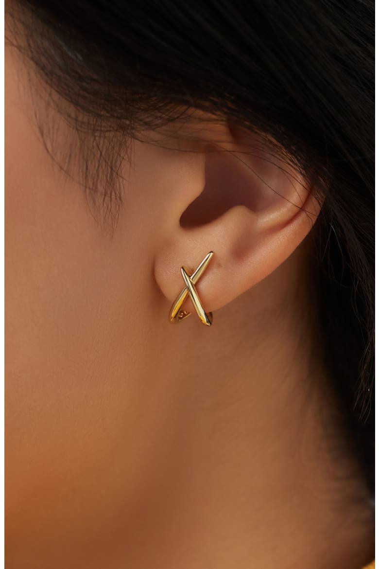 Sloane Crisscross Stud Earrings, Alternate, color, GOLD