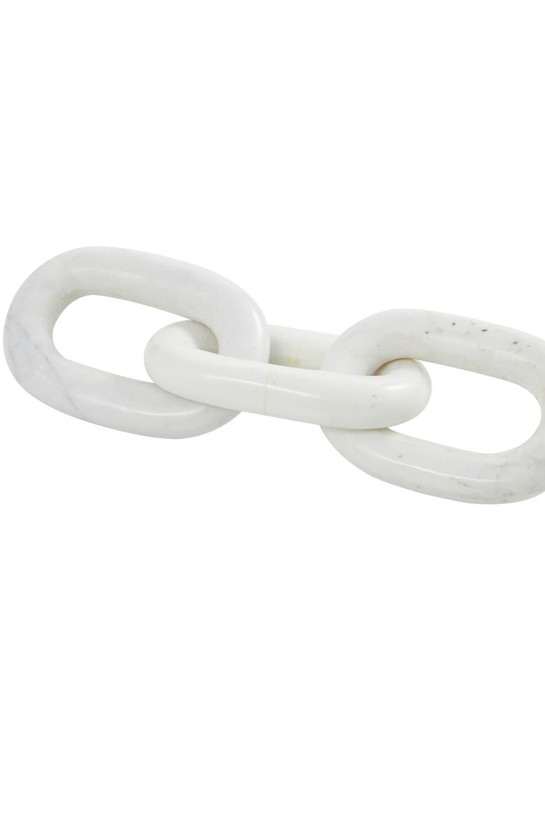 VIVIAN LUNE HOME Marble Chain Sculpture, Alternate, color, White