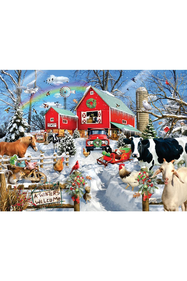 Winter Barn 500 piece Jigsaw Puzzle for Adults, Alternate, color, Multicolor