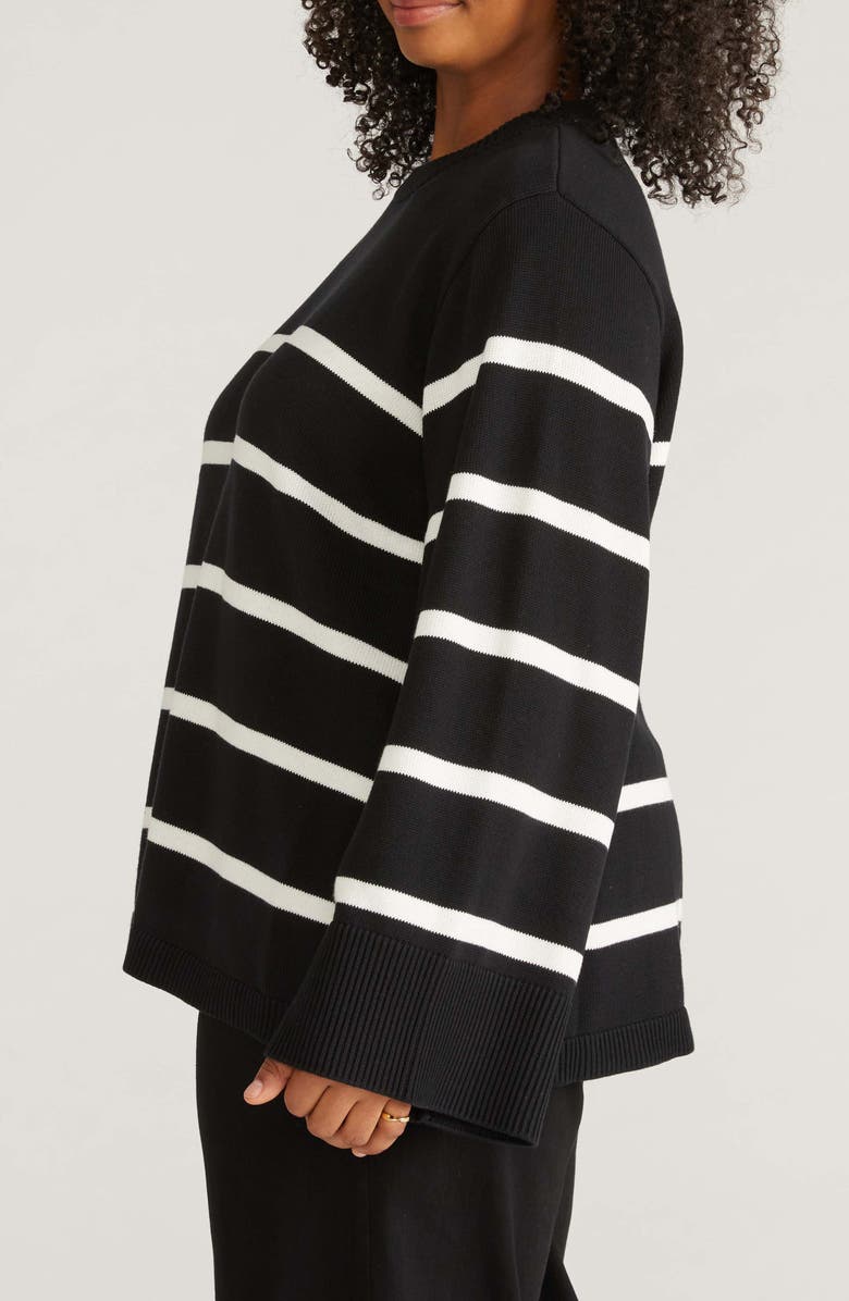 Universal Standard Bardot Stripe Cotton Sweater, Alternate, color, 