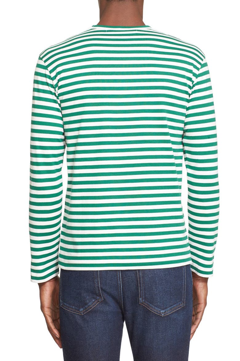 Stripe Long Sleeve T-Shirt, Alternate, color, GREEN/ WHITE