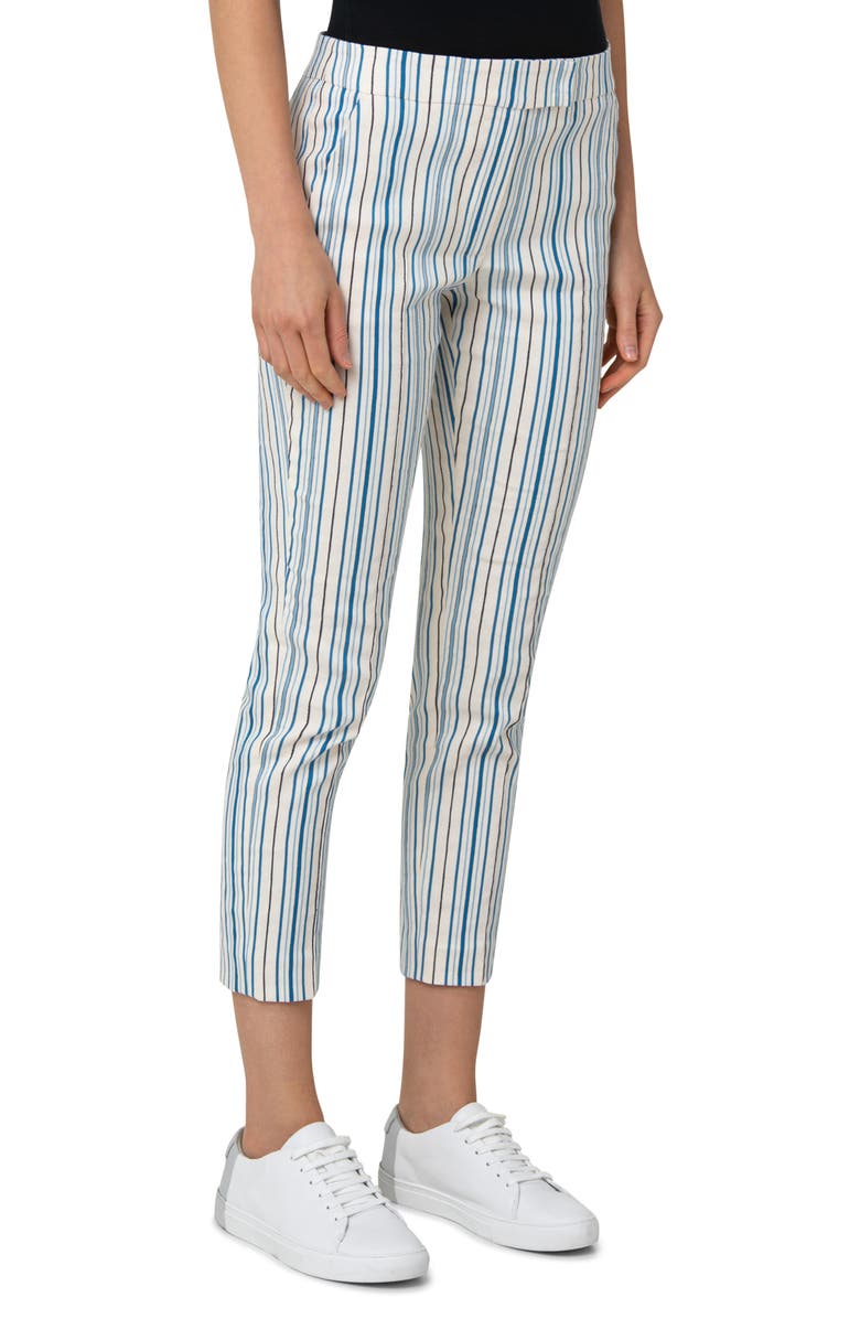Akris punto Frankie Stripe Stretch Cotton Pants, Alternate, color,