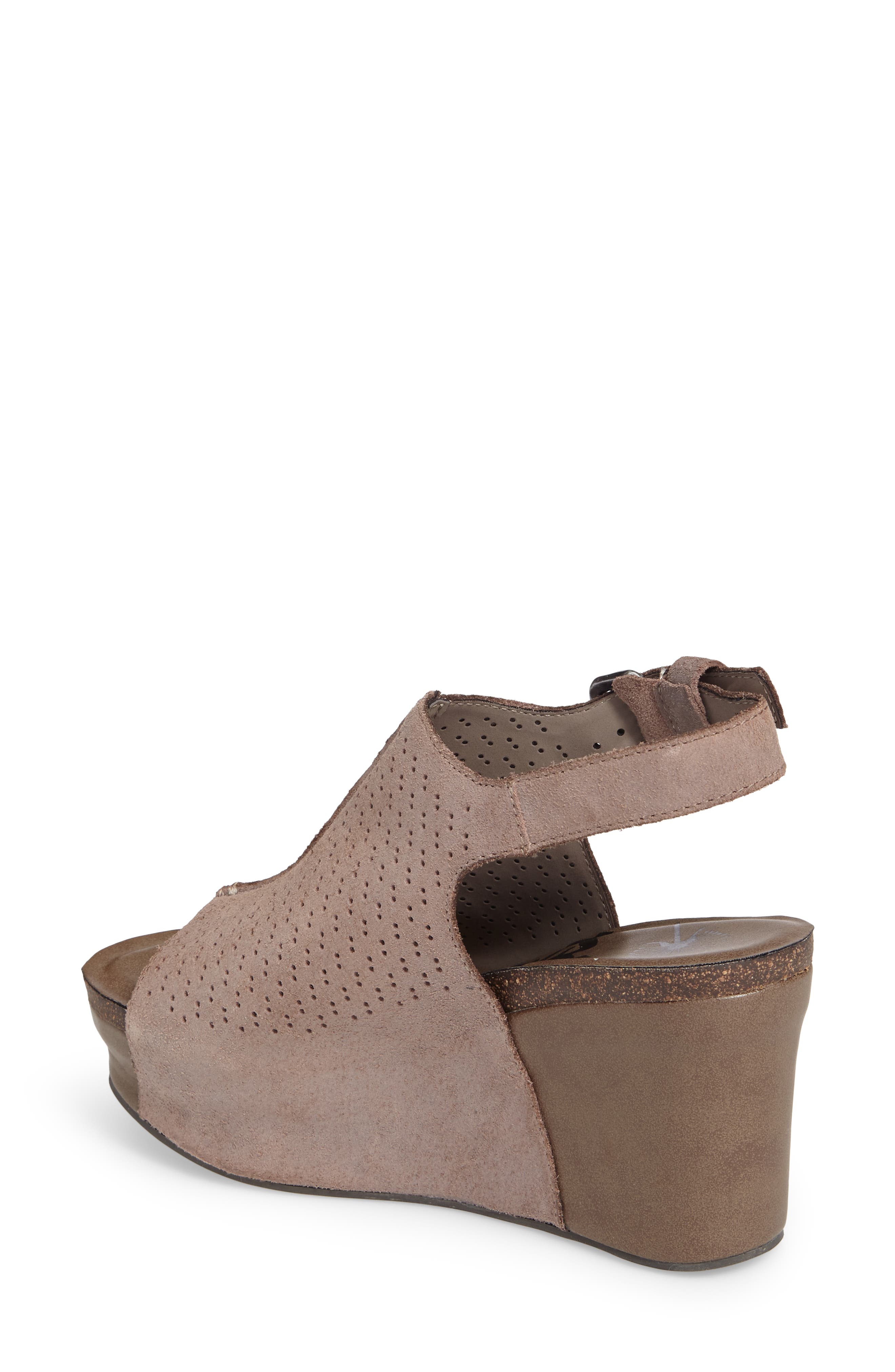Jaunt Platform Wedge Sandal, Alternate, color, GREY POWDER SUEDE
