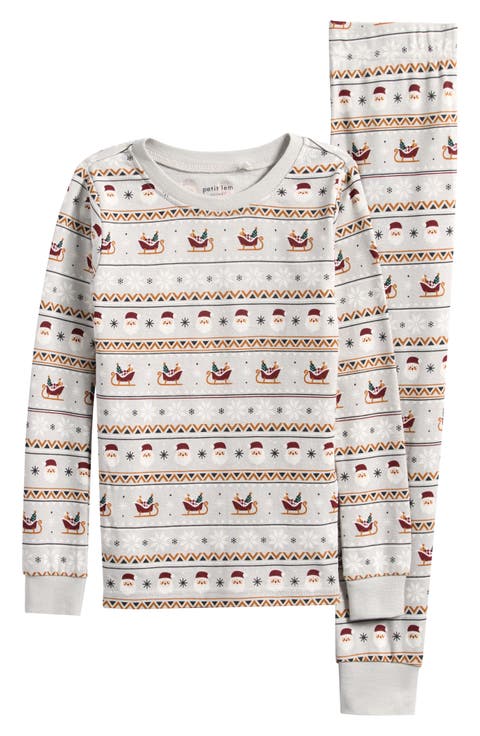 Kids' Fitted Two-Piece Organic Cotton Pajamas
