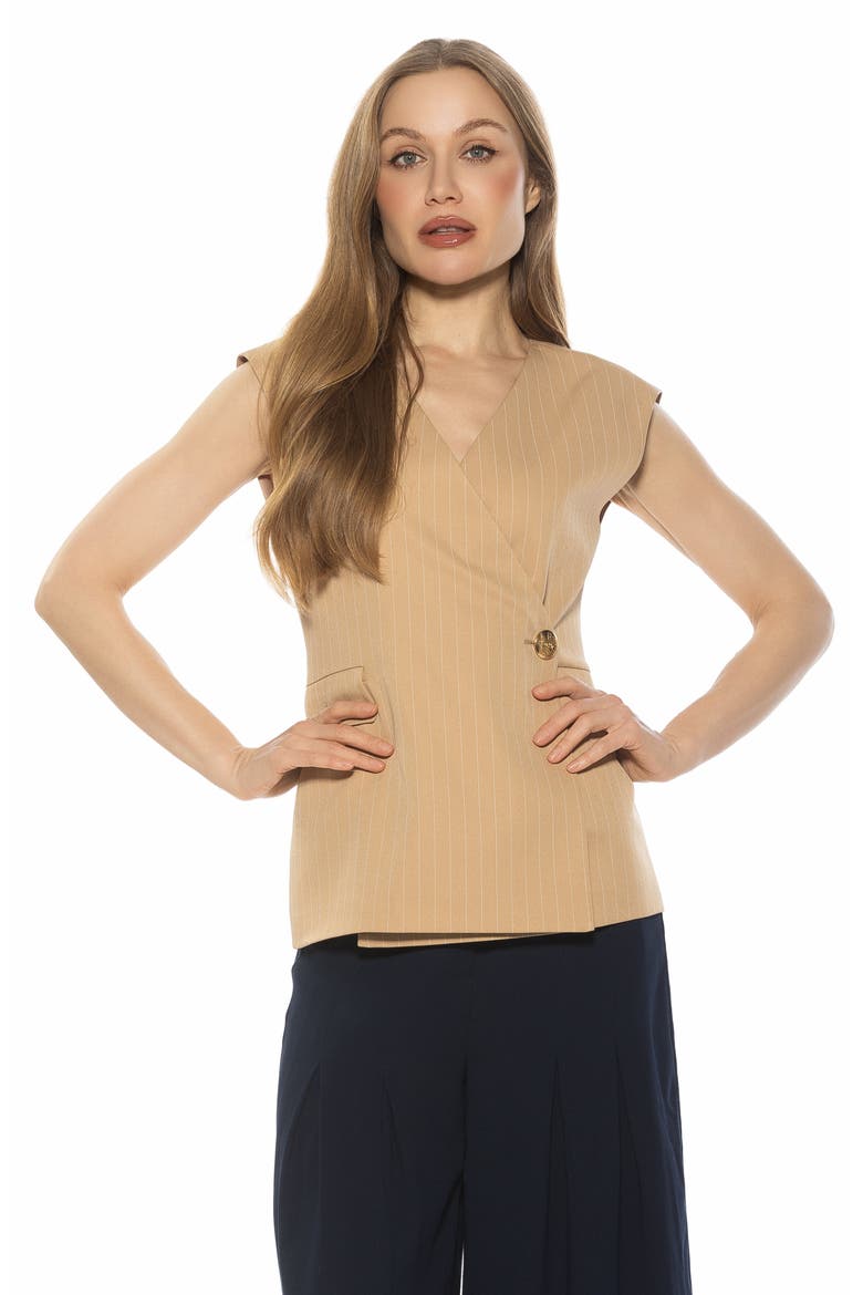 Pia Vest, Alternate, color, BEIGE STRIPE