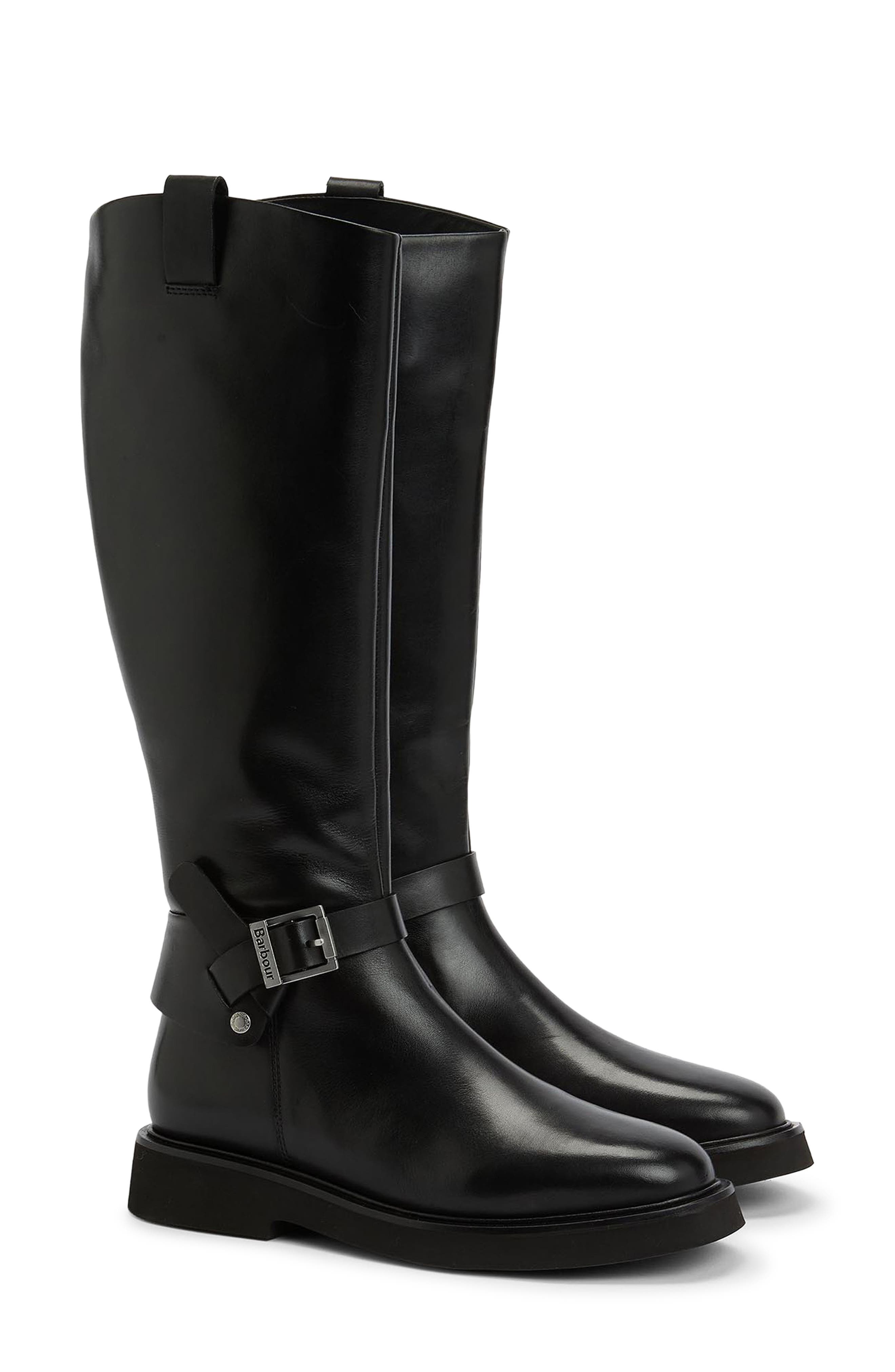 Barbour Theodora Knee High Boot, Main, color, Black