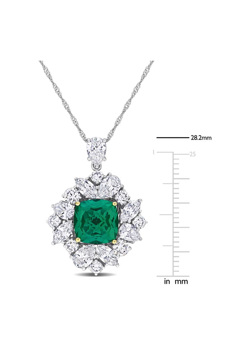 Julianna B. Lab-Created Emerald & Diamond Necklace 18k, Alternate, color, Emerald