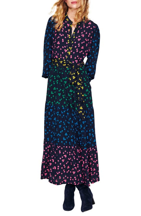 Alba Floral Long Sleeve Maxi Shirtdress
