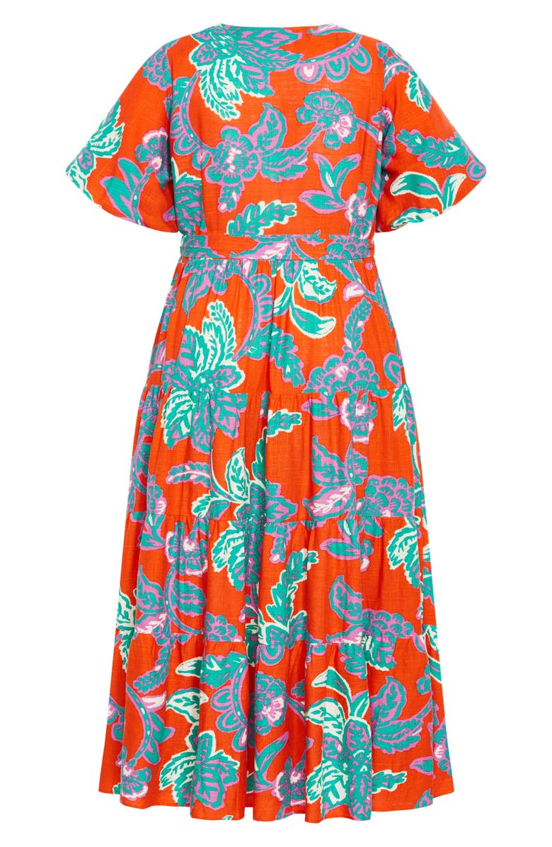 City Chic Jezebel Tiered Maxi Wrap Dress, Alternate, color, 