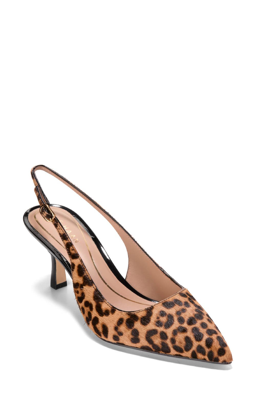 Hansell Slingback Pointed Toe Pump, color, LEOPARD PRINT HAIR CALF