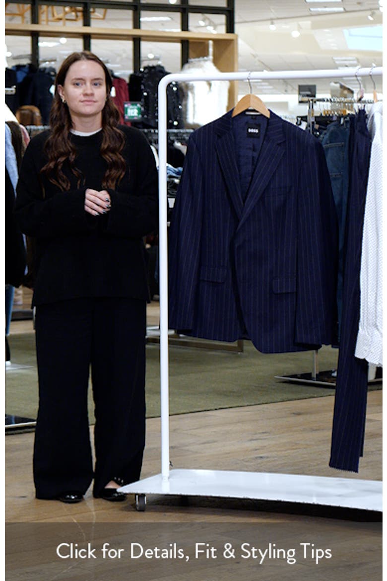 Huge Slim Fit Navy Pinstripe Wool Suit video