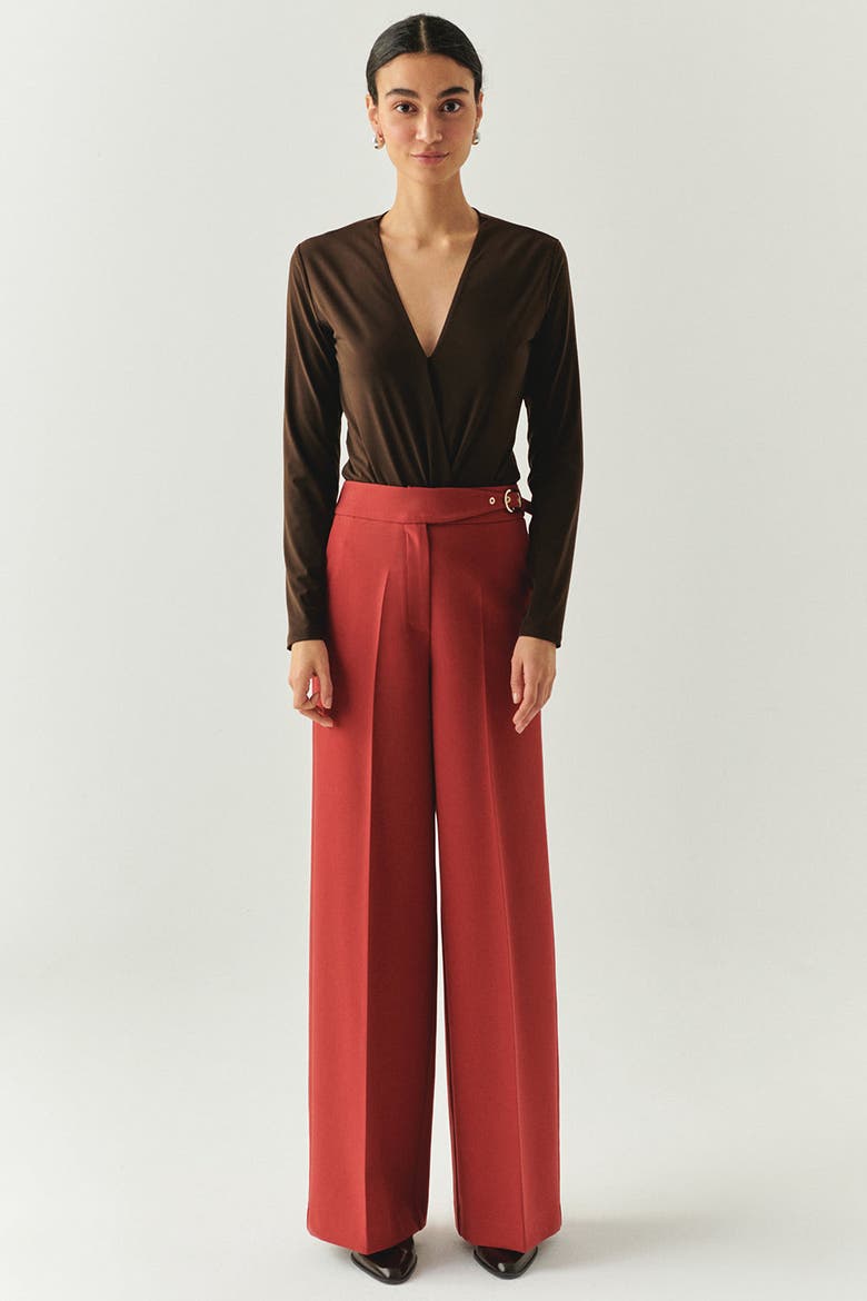 Meilani Long Sleeve Blouse, Alternate, color, BROWN