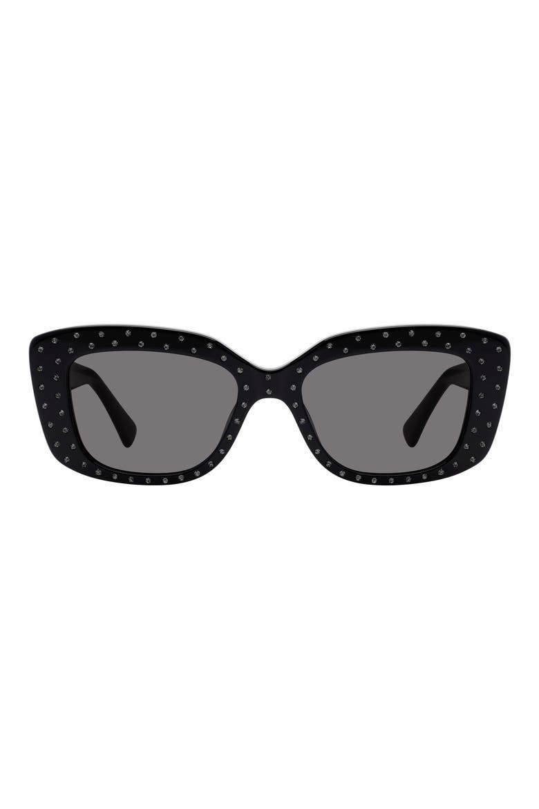 52mm Rectangular Sunglasses, Main, color, BLACK/ SMOKE